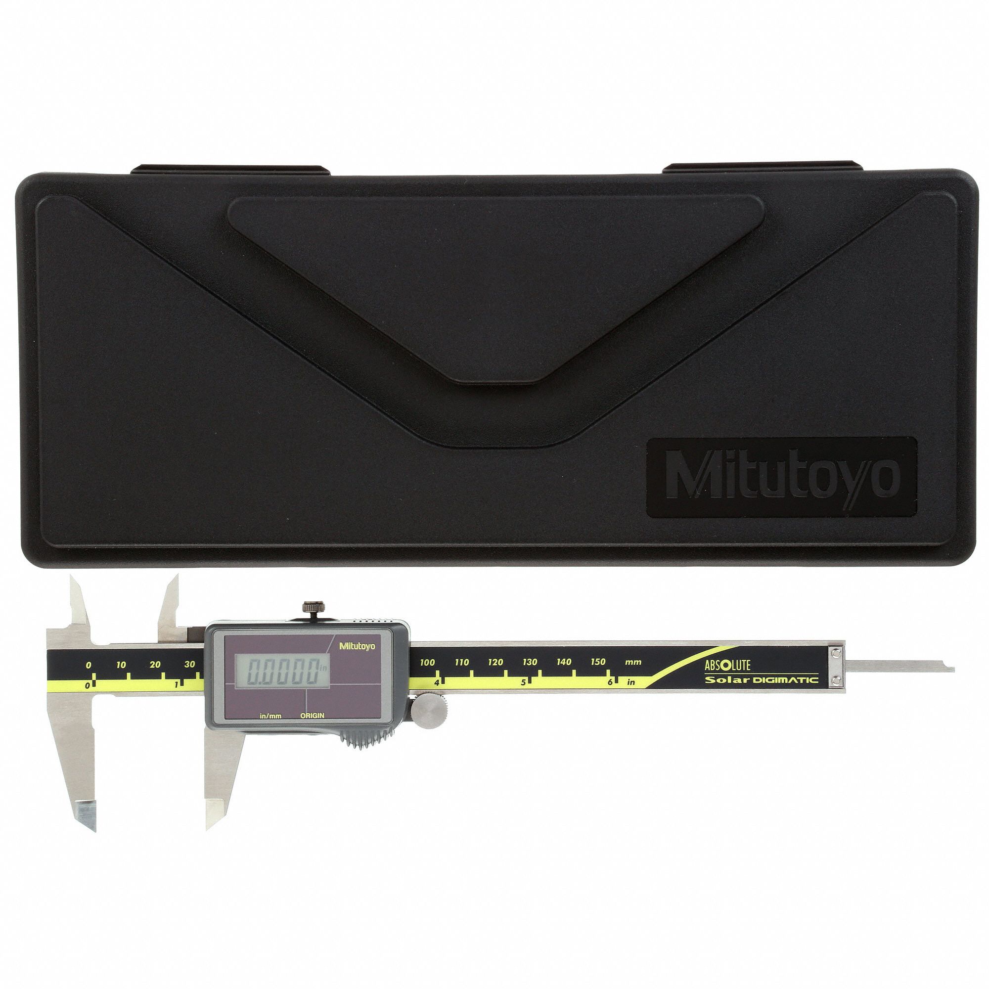 MITUTOYO SolarPowered Digital Calipers, Range 0 in to 6 in, 0 to 150