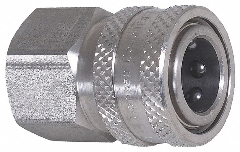 QUICK-CONNECT COUPLER, ⅜ IN (F)NPT, ⅜ IN (F) QUICK CONNECT, STAINLESS STEEL