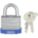 KEYED PADLOCK, KEYED DIFFERENT, STANDARD BODY, HARDENED STEEL, SILVER