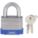 KEYED PADLOCK, KEYED ALIKE, STANDARD BODY, HARDENED STEEL, SILVER, 1 PK