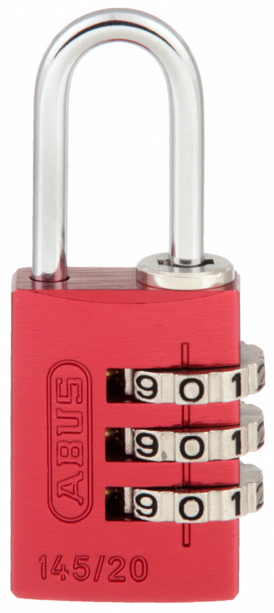 PADLOCK ALUM COMBO RESET RED