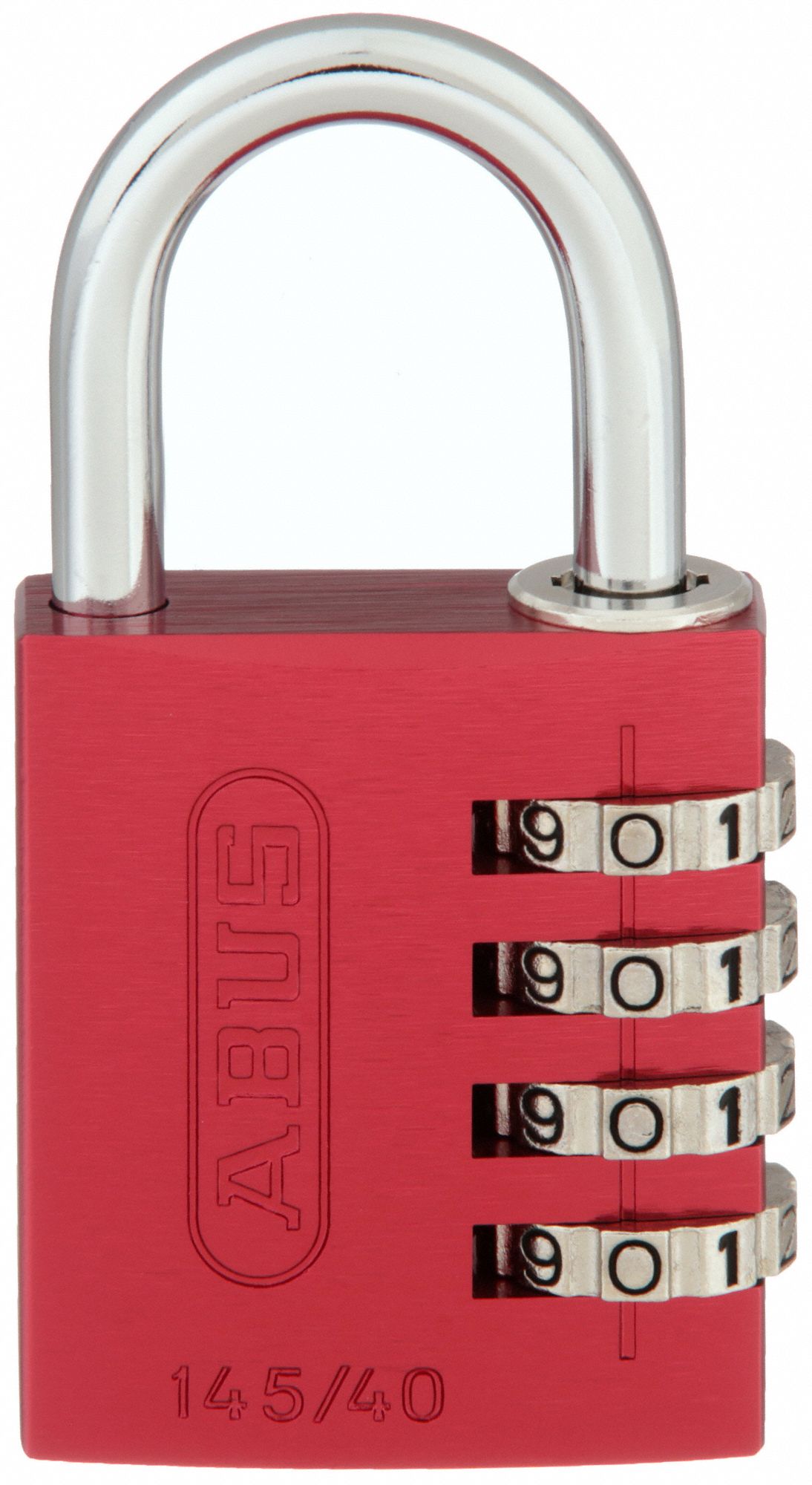 PADLOCK ALUM COMBO RESET RED