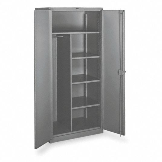 LYON Heavy Duty Storage Cabinet, Gray, 82 in H X 48 in W X 24 in D ...