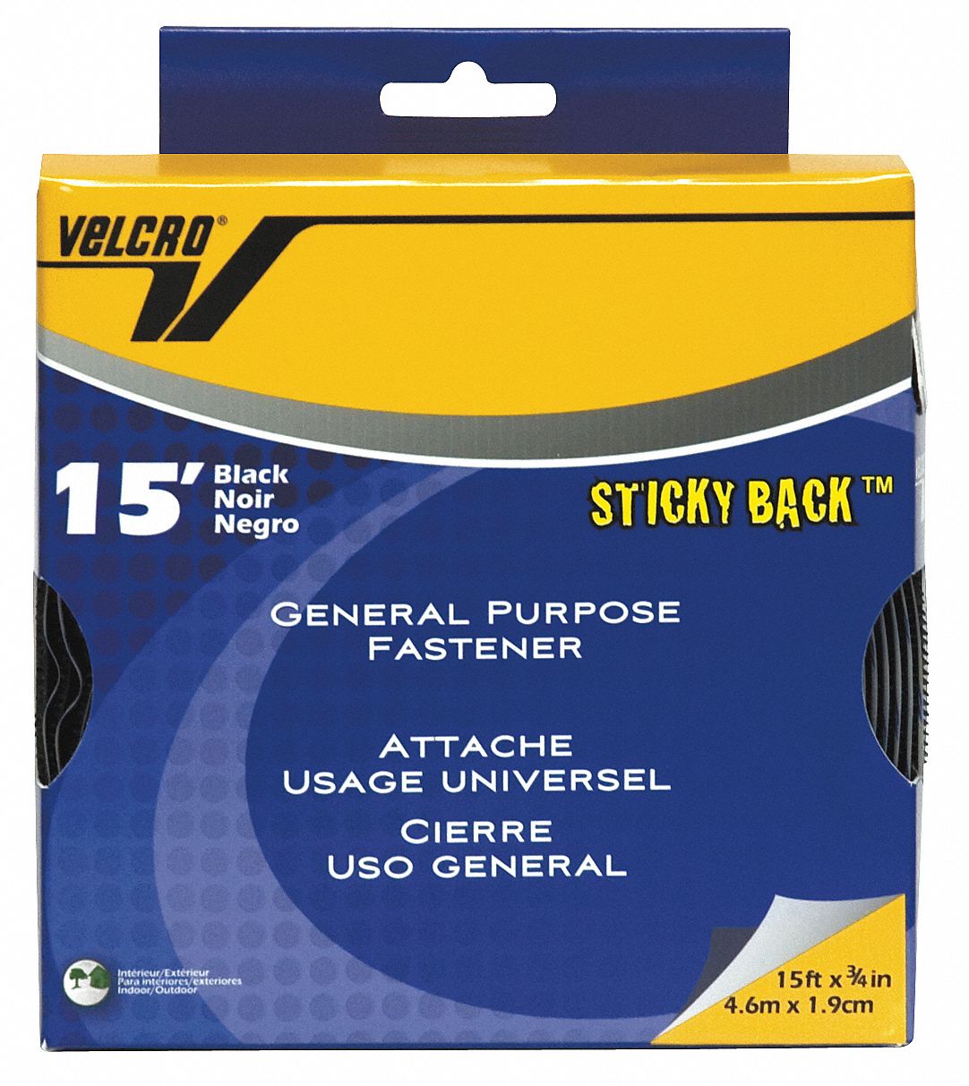 VELCRO BRAND, Rubber Adhesive, 15 ft, Reclosable Fastener - 5JLD8