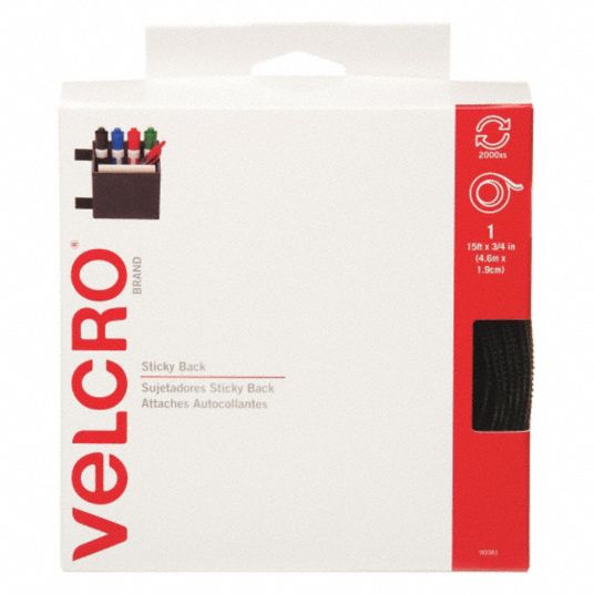 VELCRO BRAND, Rubber Adhesive, 15 ft, Reclosable Fastener - 5JLD8