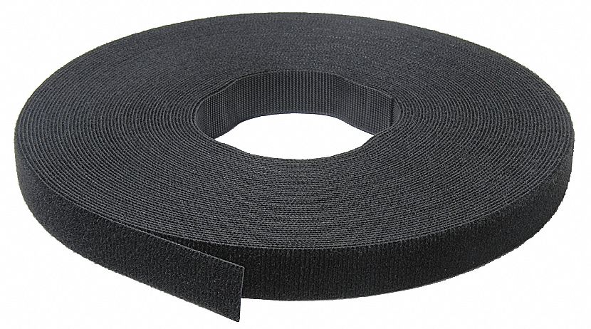 1 Yard Self-Grip Hook Loop Tape Double Sided Strapping Cable Tie Strap Black SF 