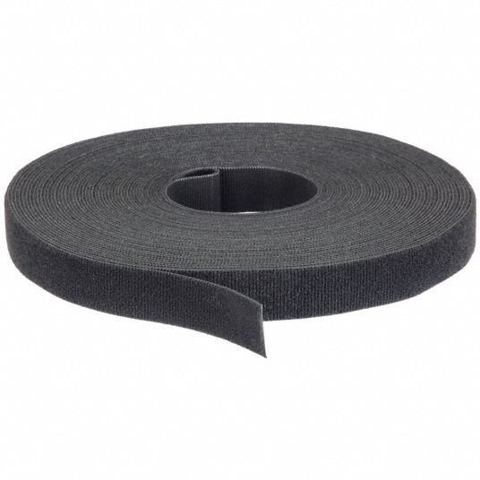 5/8 Wide Black Standard Grade Velcro Hook Fastening Tape 75' Coil