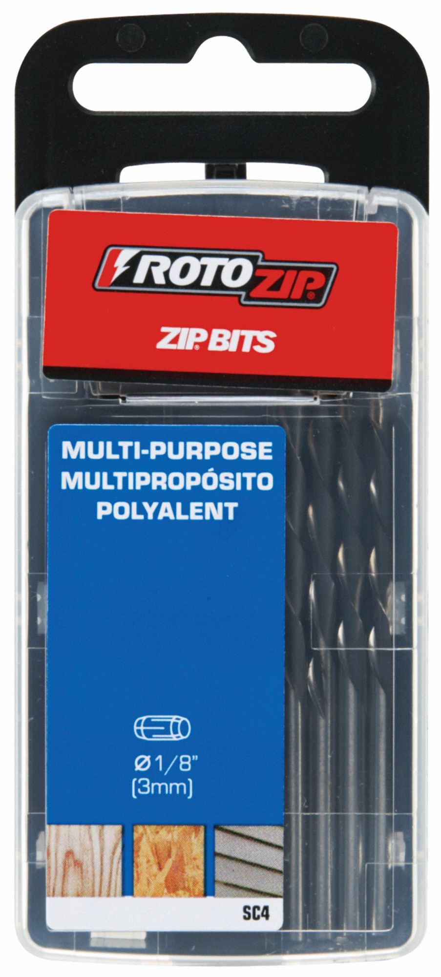 ROTOZIP Multipurpose Spiral Saw Bit, 1/8 in Drill Bit Diameter, 33,000
