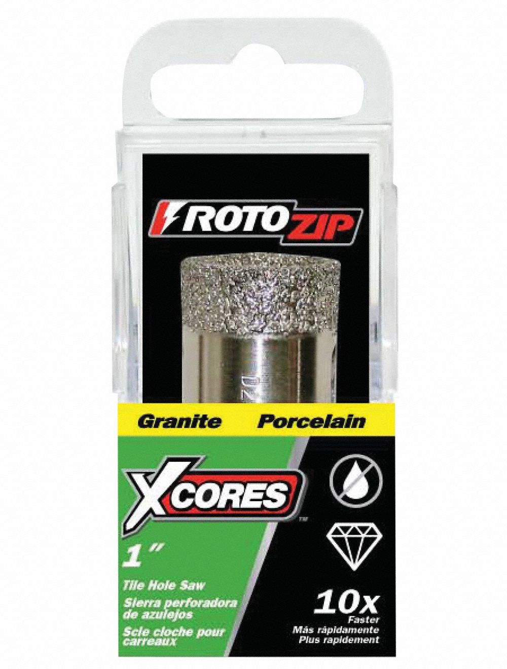 ROTOZIP Diamond Hole Saw, 1/4 in Shank Diameter 5JLT5XCT1000 Grainger