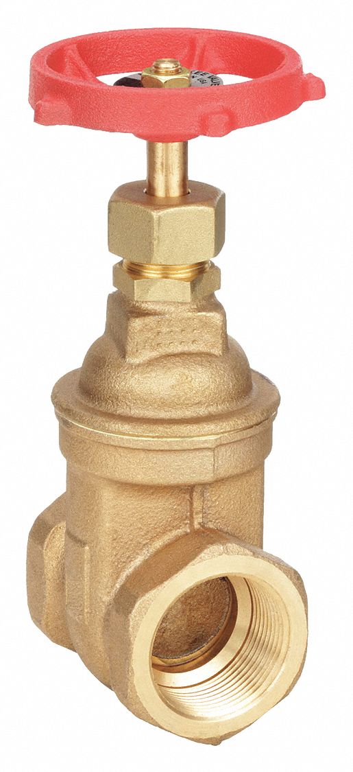 Gate Valve: 1 1/2 in, Bronze, Non-Rising, FNPT x FNPT, 200 psi Max. Pressure (CWP)