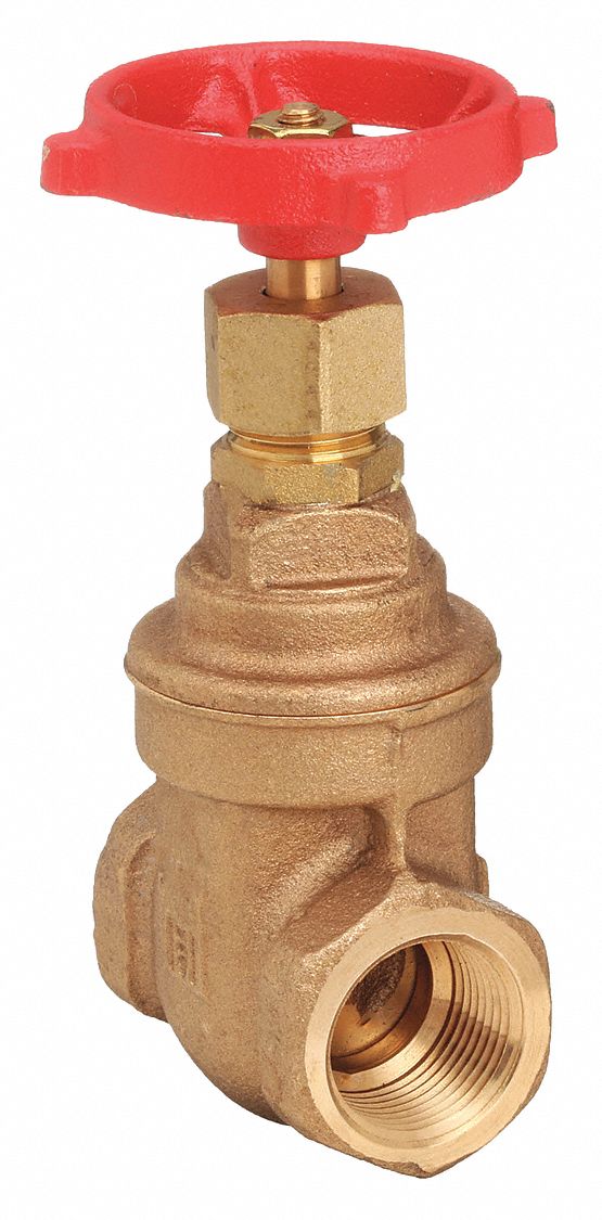 Gate Valve: 3/4 in, Bronze, Non-Rising, FNPT x FNPT, 200 psi Max. Pressure (CWP)