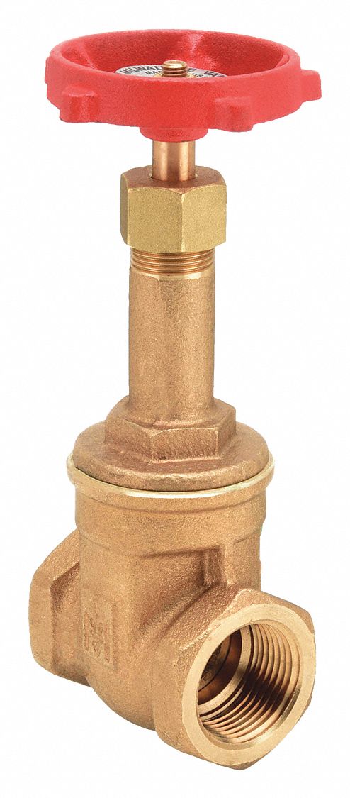 Gate Valve: 1 in, Bronze, Rising, FNPT x FNPT, 200 psi Max. Pressure (CWP), Wheel