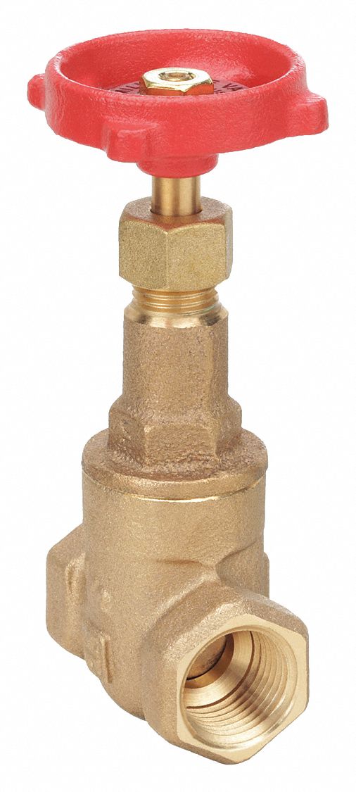 Gate Valve: 1/2 in, Bronze, Rising, FNPT x FNPT, 300 psi Max. Pressure (CWP), Wheel