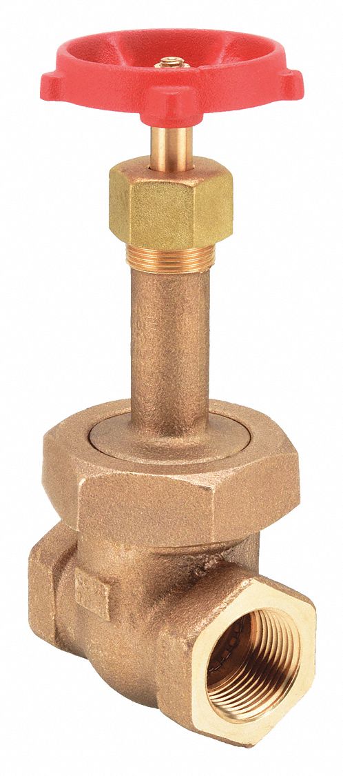 Gate Valve: 1 in, Bronze, Rising, FNPT x FNPT, 1, 000 psi Max. Pressure (CWP), Wheel