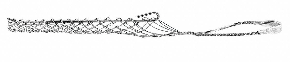 Cable Support Grip: 1.25 in to 1.49 in, 1, 500 lb Breaking Strength, 14 in Mesh Lg, Offset Eye
