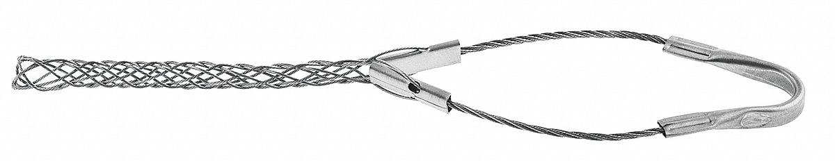 CABLE SUPPORT GRIP, 0.35 TO 0.44 IN, 500 LB BREAKING STRENGTH, 4¾ IN MESH, SINGLE EYE