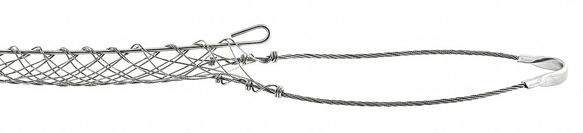 CABLE SUPPORT GRIP, 1.00 TO 1.24 IN, 2,650 LB STRENGTH, 12½ IN MESH, SINGLE EYE