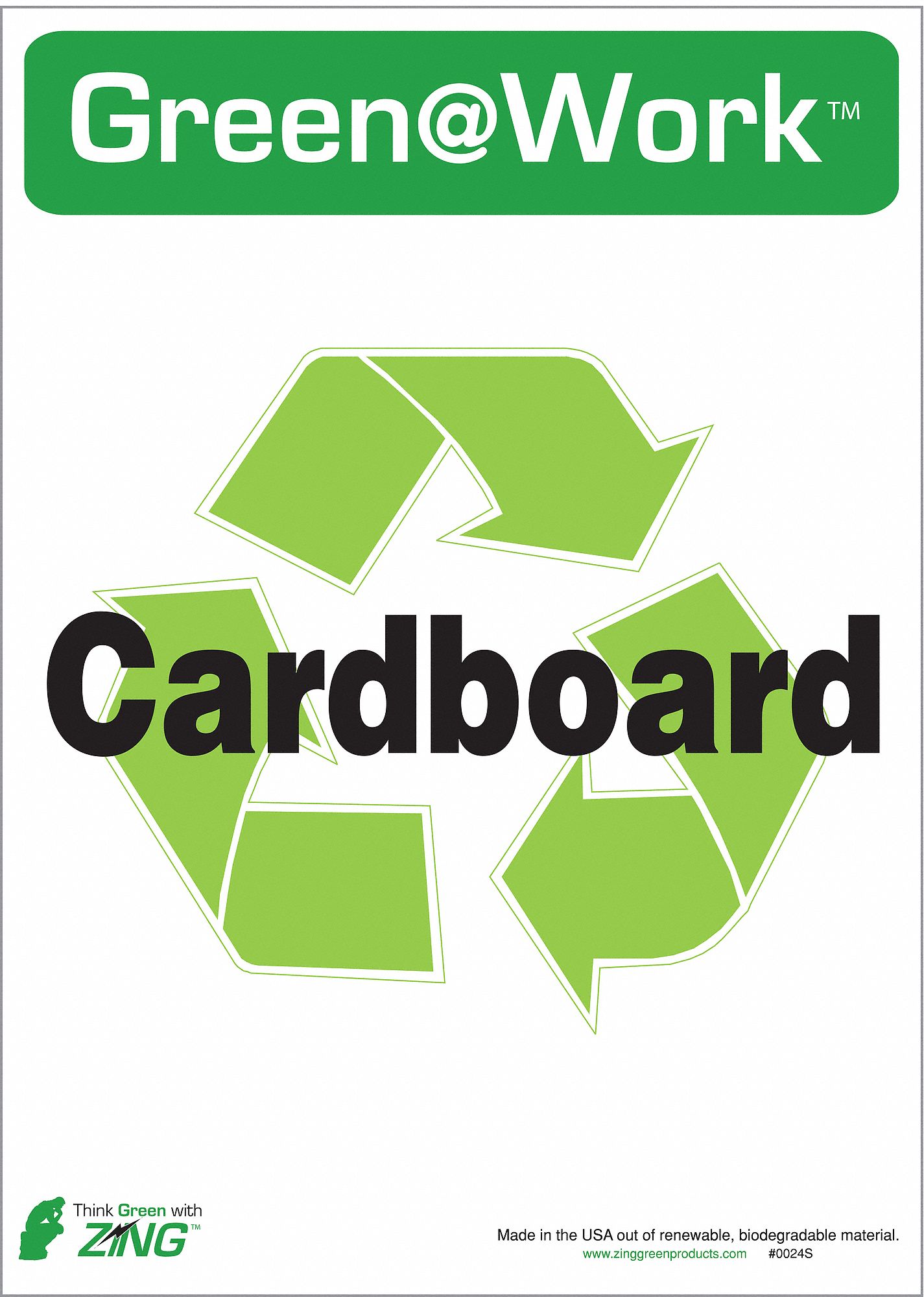 RECYCLING ADHESIVE SIGN, PLASTIC, ADHESIVE MOUNT, NOT RETROREFLECTIVE, 7 X 10IN, 5 PK, CARDBOARD