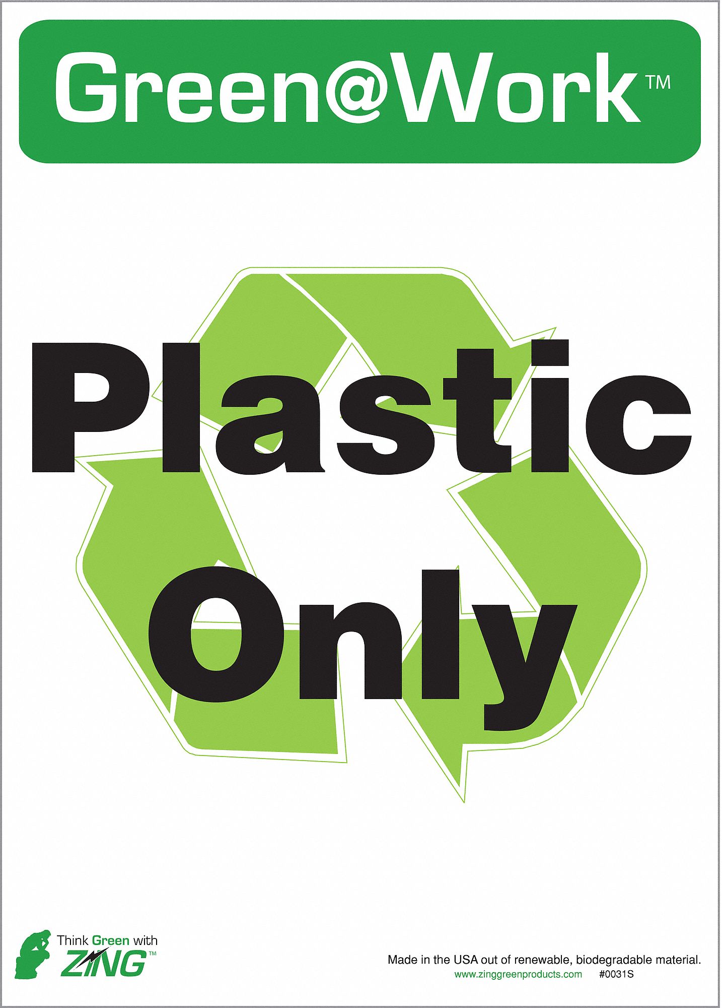 PLASTIC ONLY ADHESIVE SIGN, PLASTIC, ADHESIVE MOUNT, NOT RETROREFLECTIVE, 7 X 10IN, 5 PK, PLASTIC ONLY