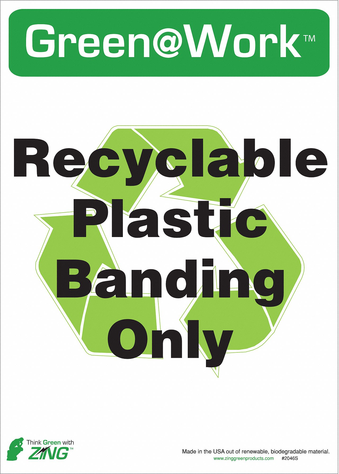 RECYCLE SIGN PLASTIC BAND 5/PK