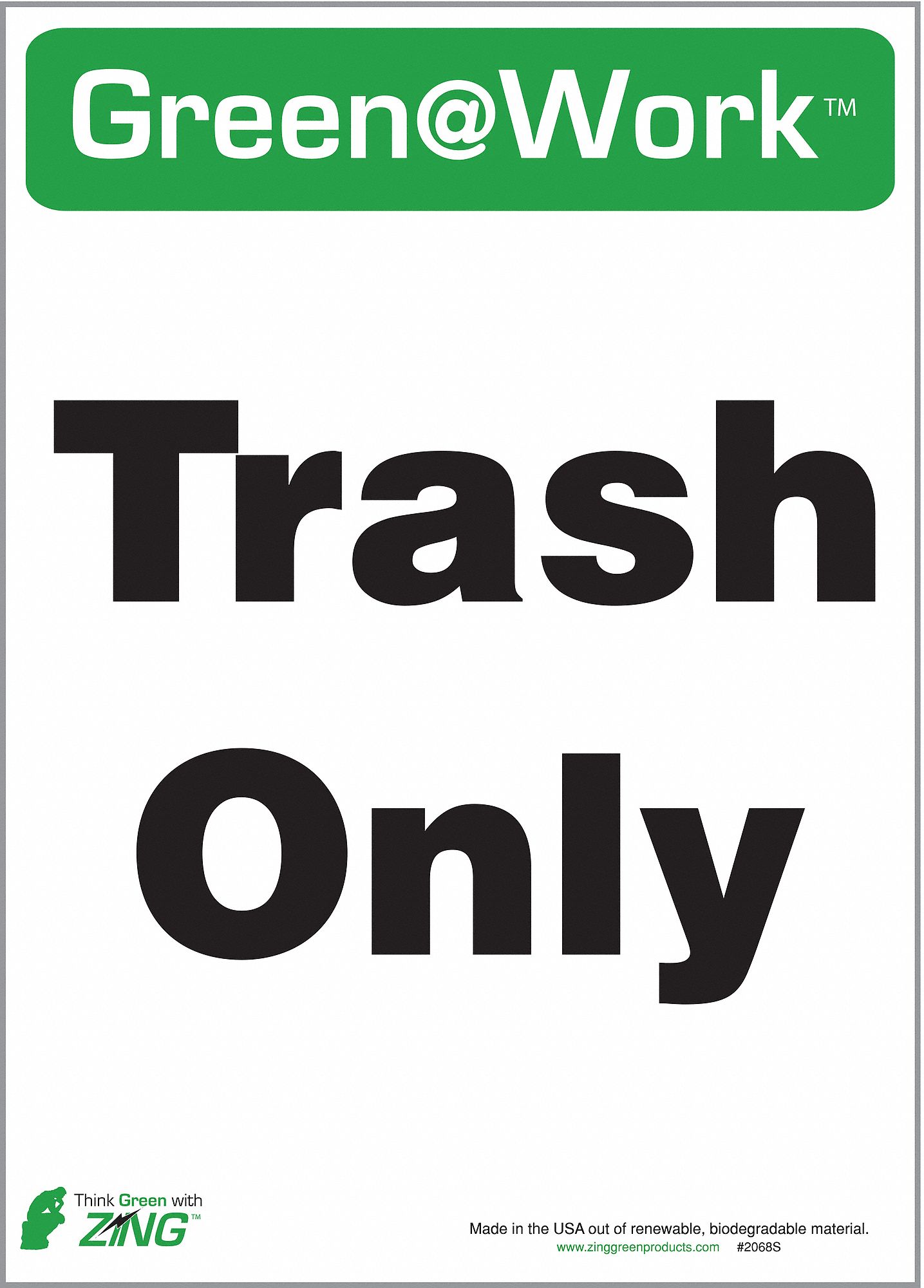 RECYCLE LABEL, PLASTIC, 10 IN WIDTH, 14 IN HEIGHT, WHITE, ADHESIVE SURFACE, 5 PK