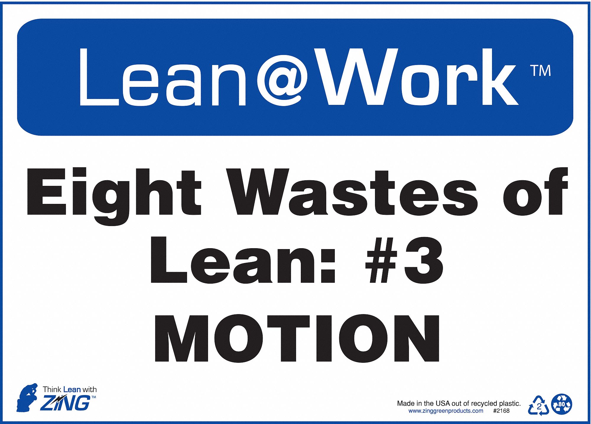LEAN PROCESSES SIGN, PLASTIC, SURFACE SIGN MOUNTING, 0.065 IN THICK