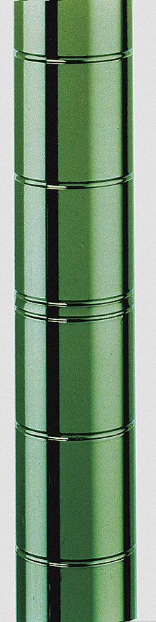 INDUSTRIAL WIRE SHELVING POST, 62 IN X 1 IN, STEEL, SPLIT SLEEVE, GREEN, 4 PK