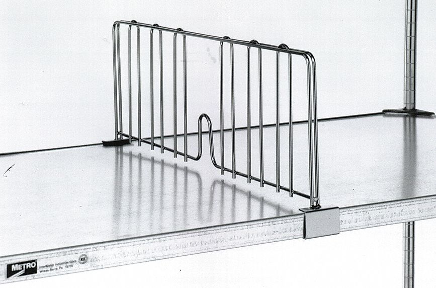 SHELF DIVIDER, 18 IN X 2⅛ IN X 8 IN, STAINLESS STEEL, 6 PK