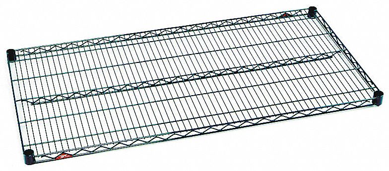 Wire Shelf: 72 in x 36 in, 5 Shelves, Split Sleeve, 600 lb Load Capacity, Dry/Wet, Green