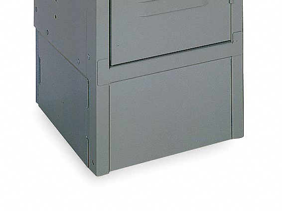 End Base: 12 in x 12 in x 6 in, End, 2 Bases/Pedestal, For 12 in Locker Wd, Steel, Gray, DD5803