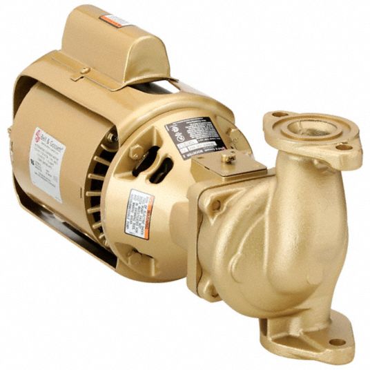 Potable Water Circulating Pump: 3-Piece, Bell & Gossett, Flanged, 1/12 HP,  115V AC, 8 ft Max. Head