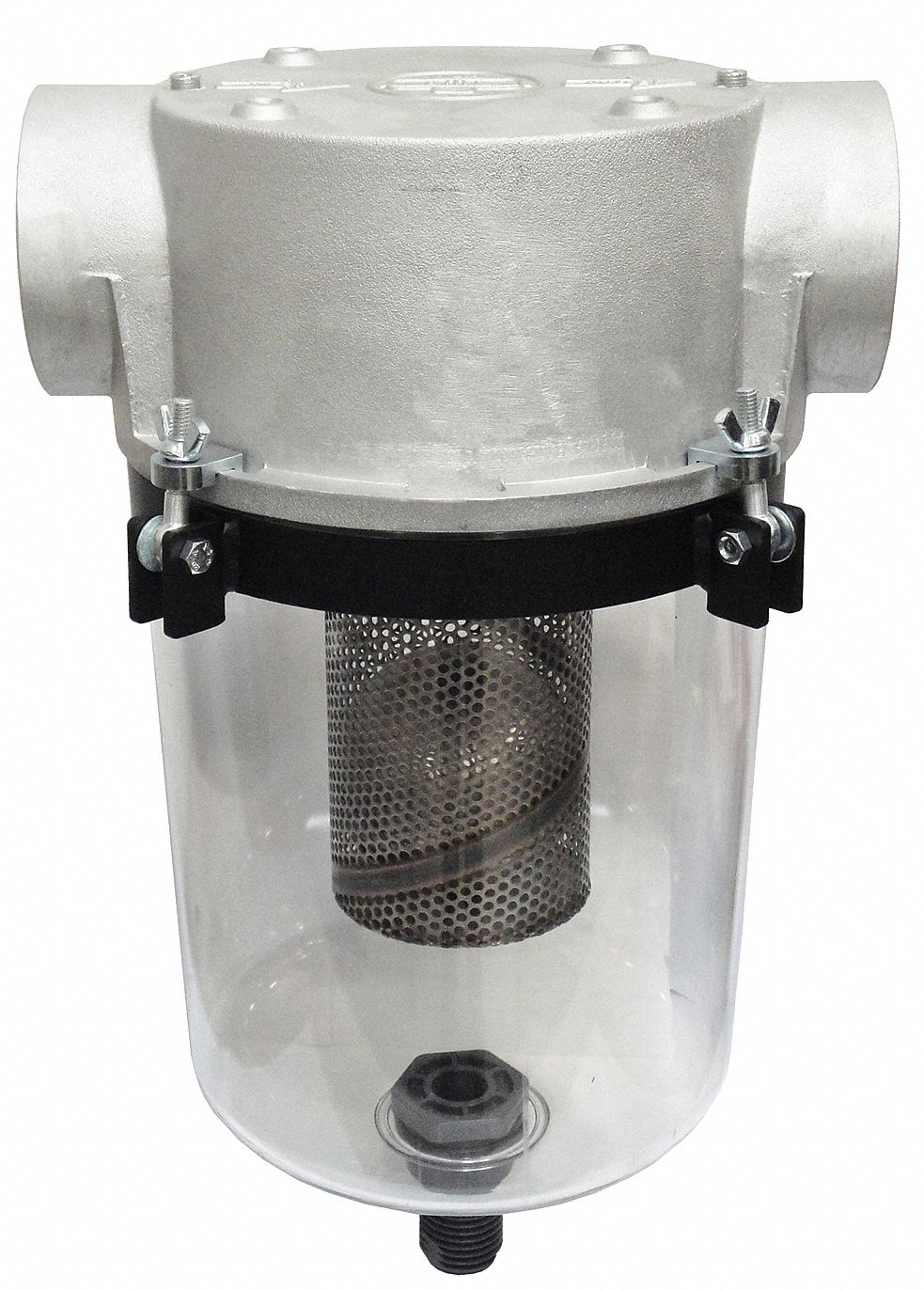 Liquid Separator: 4 in NPT, 500 cfm, 220°F Max Op Temp, Manual Drain, STS-400C