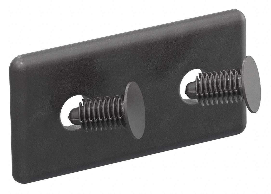 End Cap: 40 Series, Metric, 80 mm x 5 mm x 80 mm, Black, ABS, Dust Cover, Matte, Quad, 2 PK