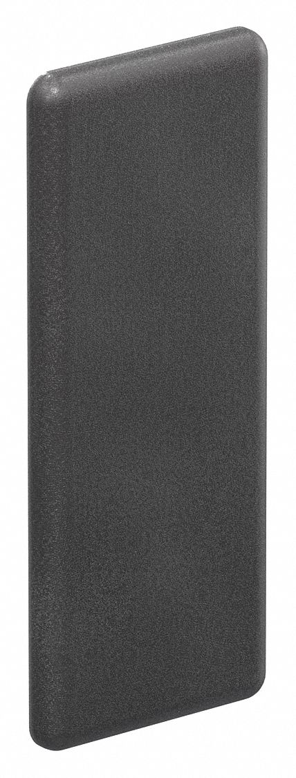 End Cap: 30 Series, Metric, 60 mm x 4 mm x 30 mm, Black, ABS, Dust Cover, Matte, Double, 2 PK