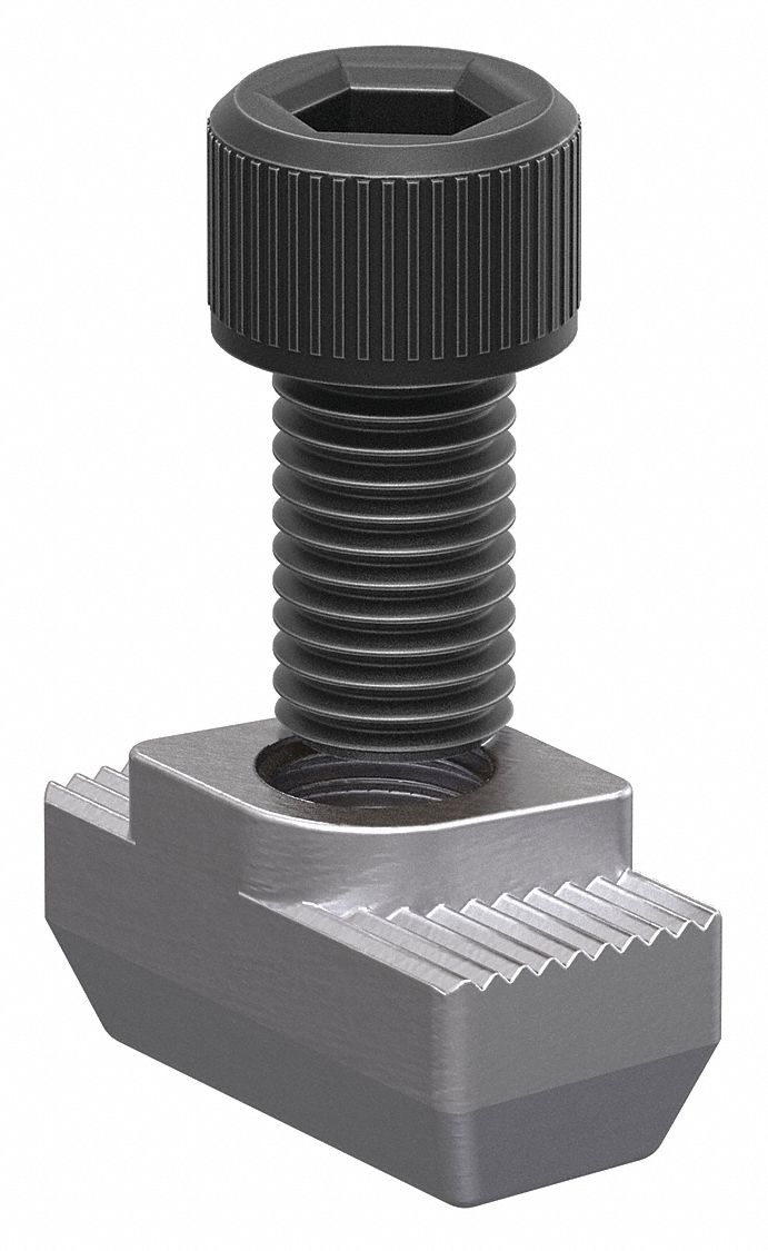 Bolt Assembly: M6 Size, 14 mm Thread Lg, Socket Head Cap, For 8.2 mm Slot Wd, 30 Series, Steel, 6 PK
