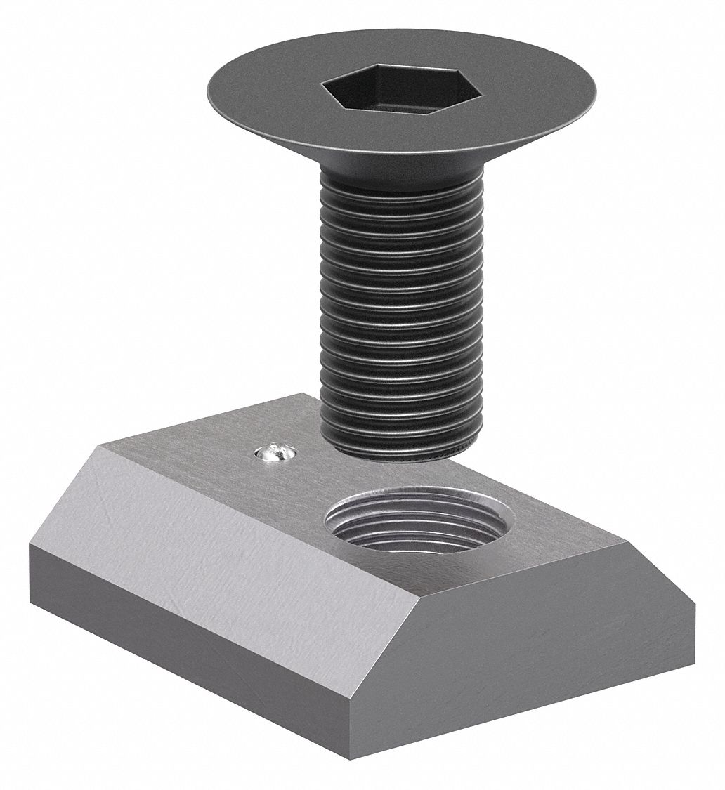 Bolt Assembly: M6 Size, 14 mm Thread Lg, Flat Head Socket Cap, For 6.5 mm Slot Wd, 25 Series, 6 PK