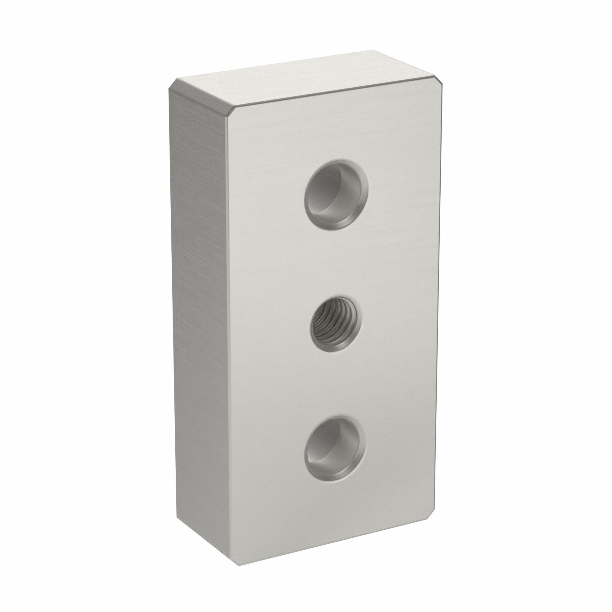 Base Plate: 25 Series, Aluminum, 25.4 mm x 12.7 mm x 50 mm, Drop-In, Double, Adj