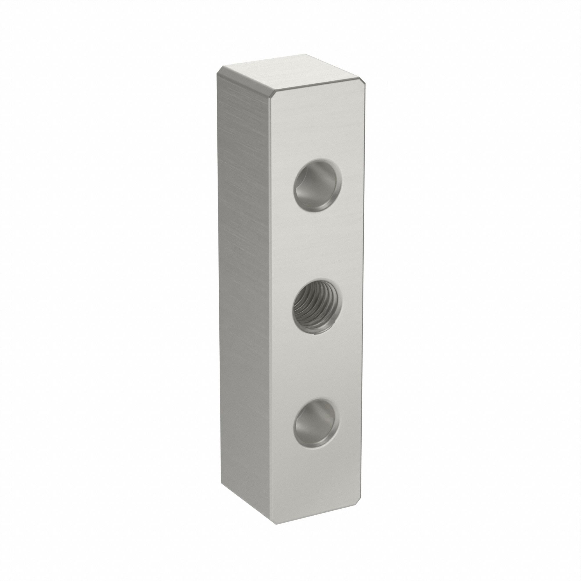 Base Plate: 40 Series, Aluminum, 19 mm x 19 mm x 80 mm, Drop-In, Double, Adj