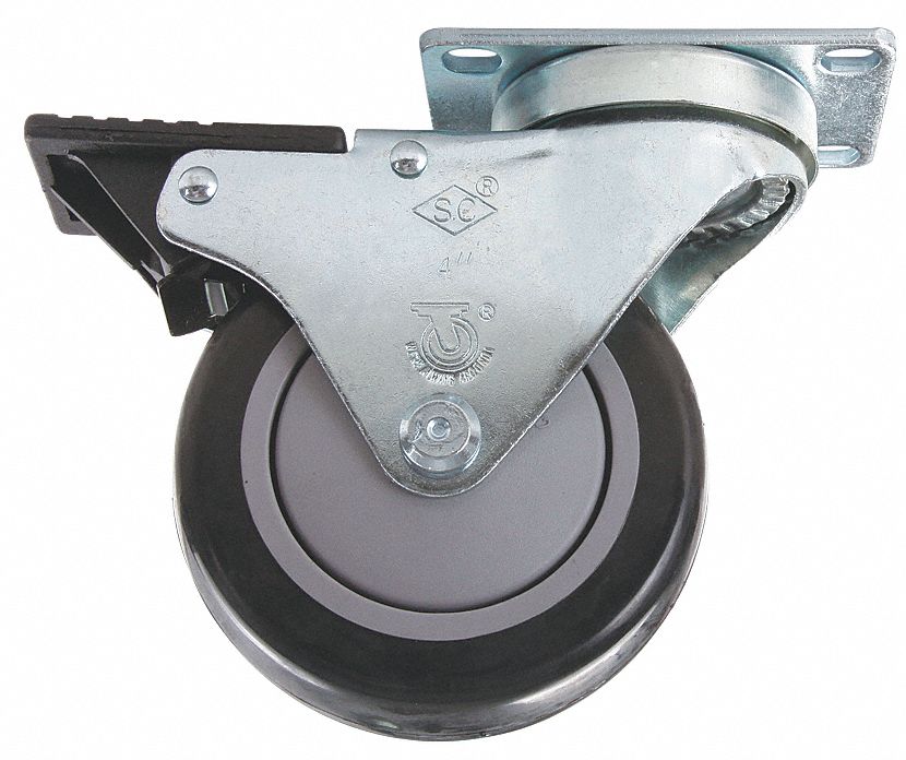 80/20 Swivel Plate Caster 10 Series/15 Series, Polyurethane/Steel, 4