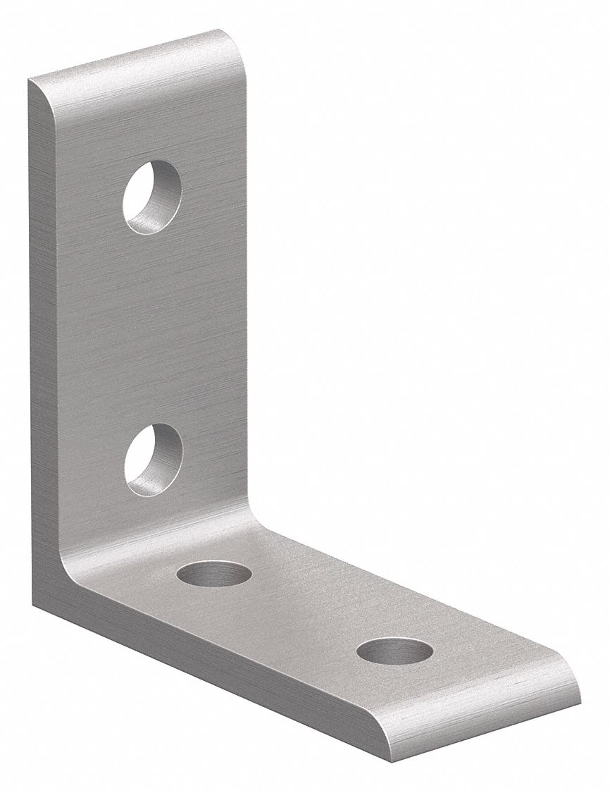 Inside Corner Bracket: Tall Inside-Corner Bracket, 25 Series, 50 mm x 22 mm x 50 mm, 4 Holes, Silver