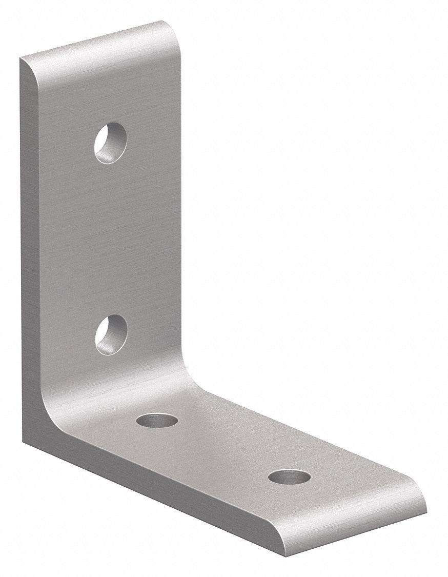 Inside Corner Bracket: Tall Inside-Corner Bracket, 40 Series, 80 mm x 36 mm x 80 mm, 4 Holes, Silver