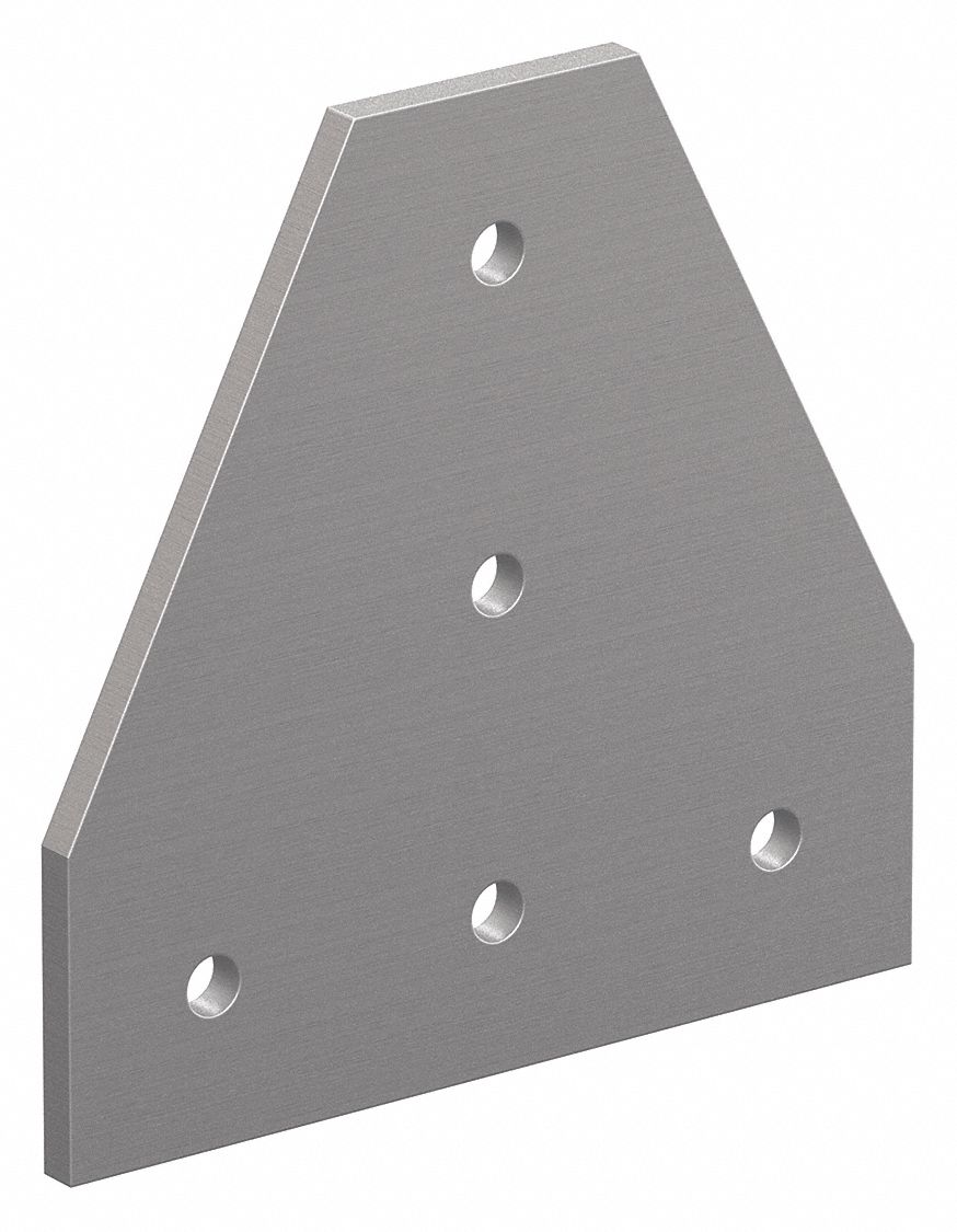 Tee Flat Plate: T Flat Plate, 45 Series, 6 mm x 135 mm x 135 mm, For 10 9/64 mm Slot Wd, 5 Holes