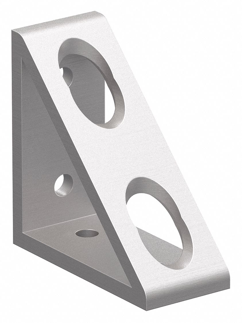 Inside Corner Bracket: Tall Gusseted Inside-Corner Bracket, 40 Series, 80 mm x 36 mm x 80 mm, Silver