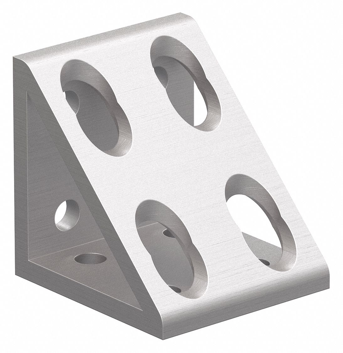 Inside Corner Bracket: Gusseted Inside-Corner Bracket, 10 Series, 2 in x 1 7/8 in x 2 in, 8 Holes
