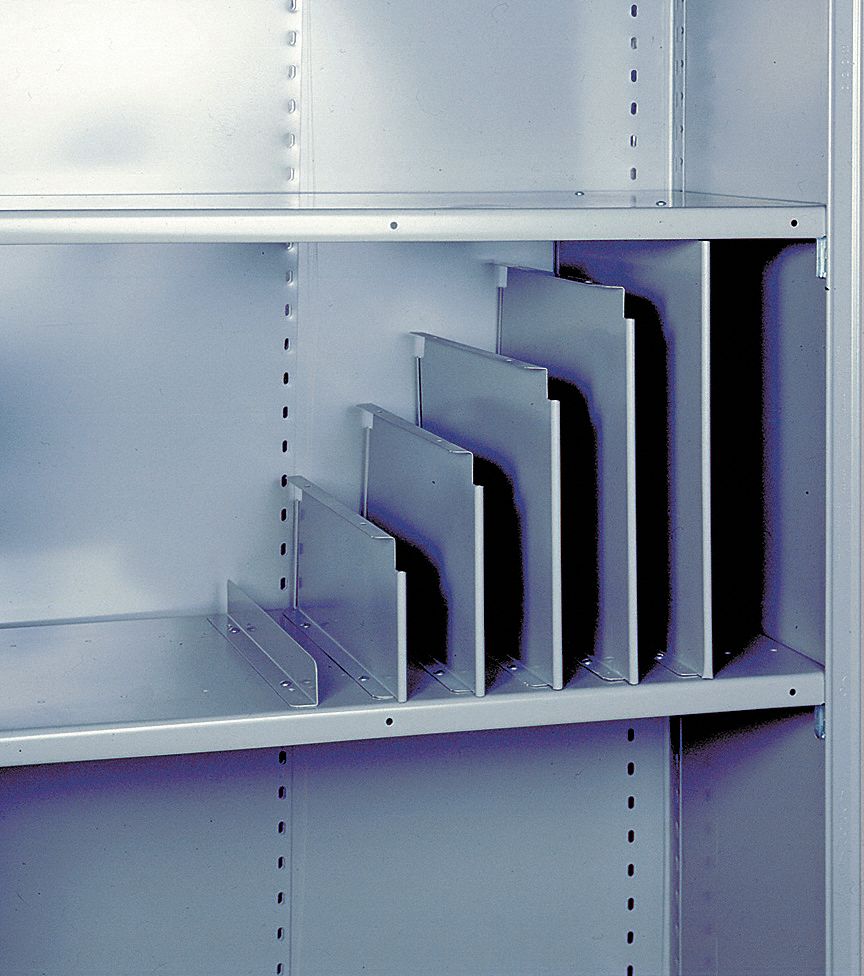 Shelf Divider, Gray; PK12 Grainger