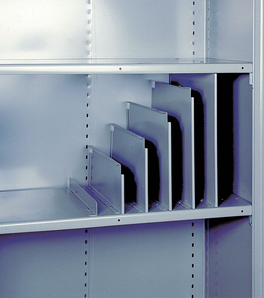 Shelf Divider, Gray; PK12 - Grainger