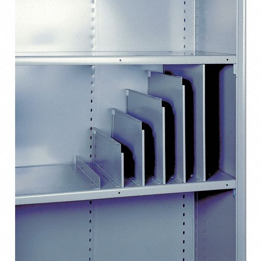 Shelf Divider, Gray; PK12 - Grainger