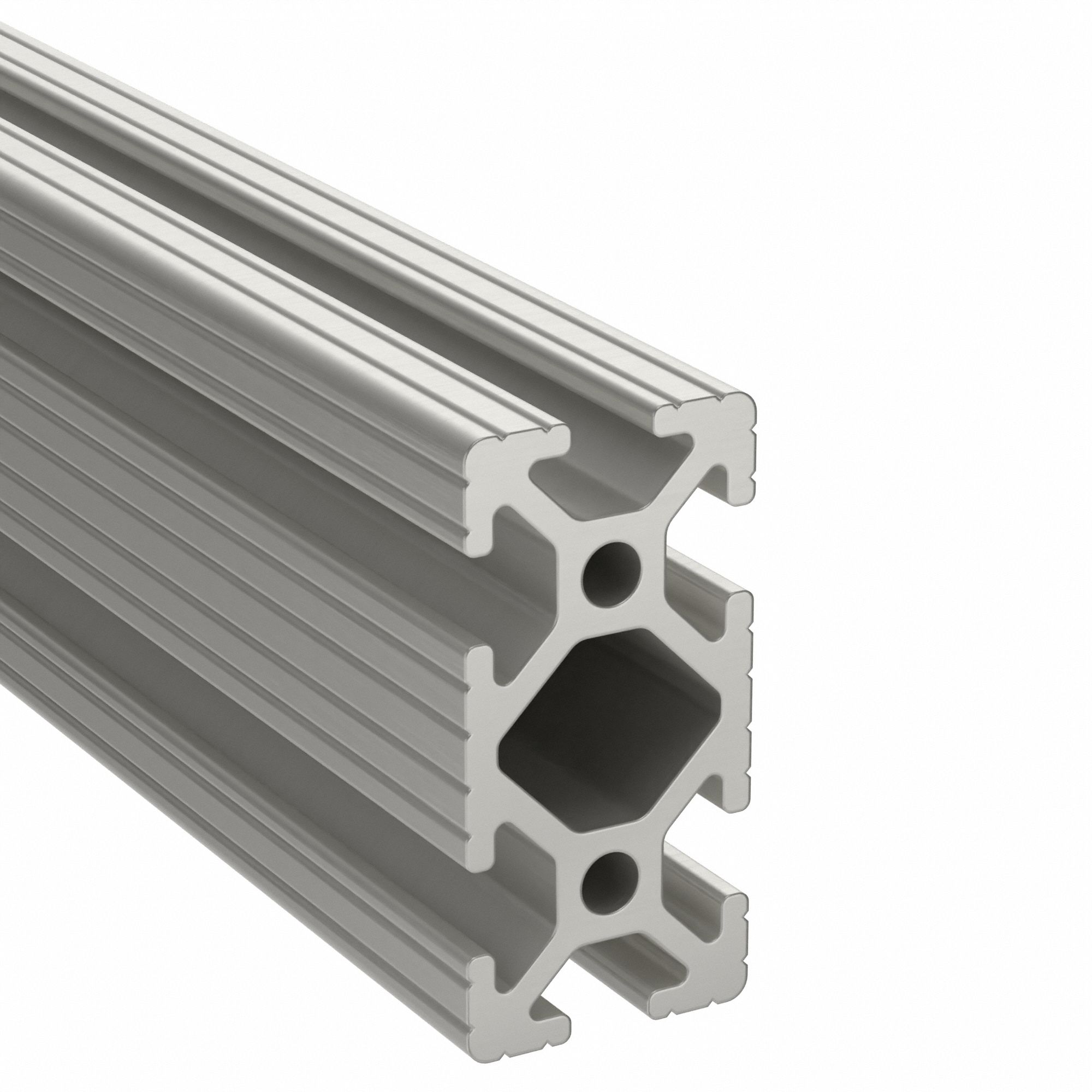 T-Slot Framing Extrusion: 15 Series, 6 ft Lg, 3 in x 1 1/2 in, Silver, Double, Grooved, 6 Slots