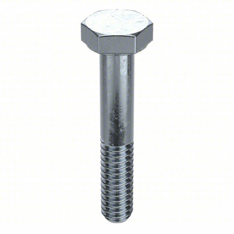 Hex Head Cap Screw: Steel, Grade 2, Zinc Plated, 5/16"-18, Coarse, 1 1/4 in lg, Inch, HRB80, 100 PK