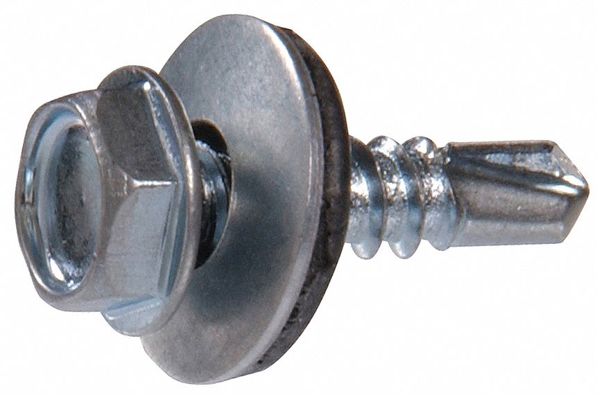 GRAINGER APPROVED Drilling Screw, Wshr, 1/414x1, PK60 5JUA45JUA4